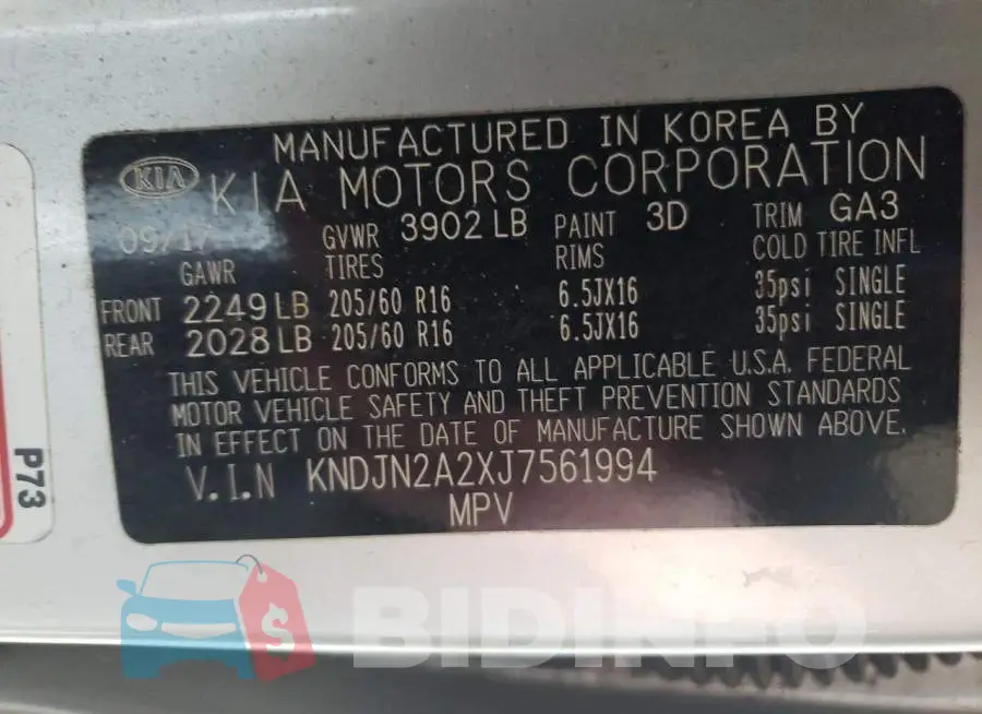 KNDJN2A2XJ7561994 Photo# 12