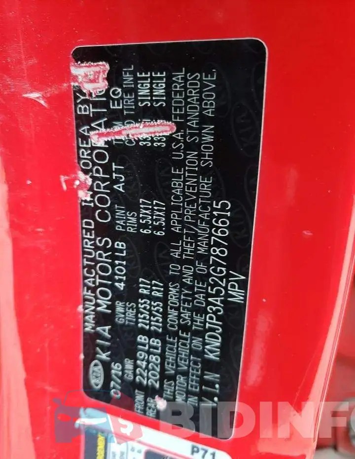 KNDJP3A52G7876615 Photo# 13