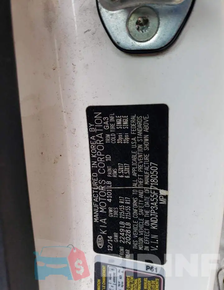 KNDJP3A55F7180507 Photo# 13