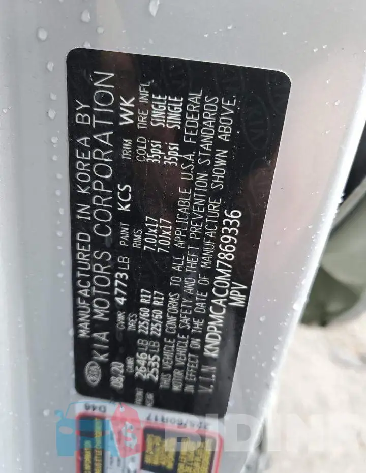 KNDPMCAC0M7869336 Photo# 13