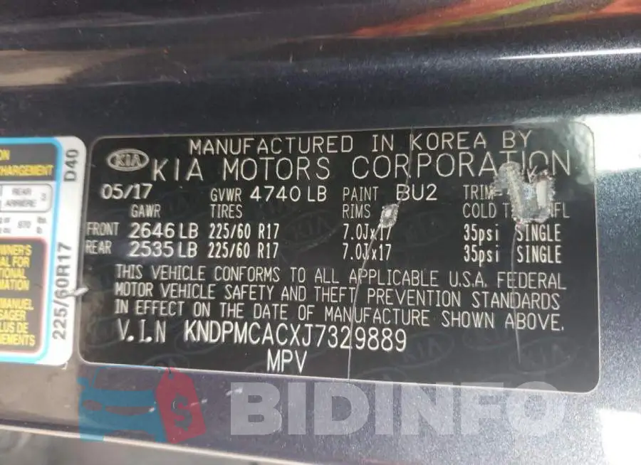 KNDPMCACXJ7329889 Photo# 10