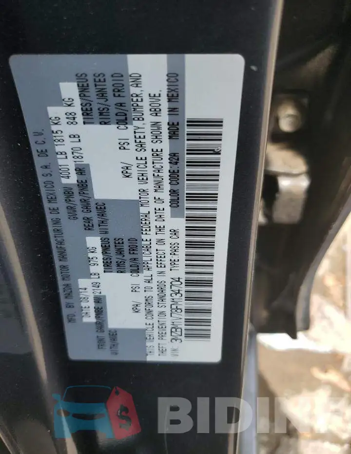 3MZBM1V78FM134704 Photo# 12
