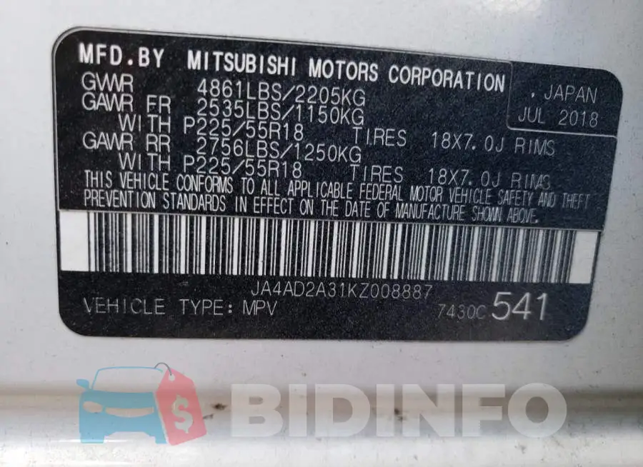 JA4AD2A31KZ008887 Photo# 14