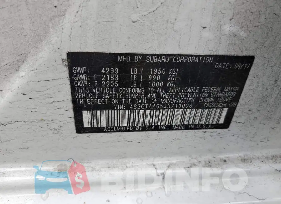 4S3GTAA65J3710008 Photo# 13