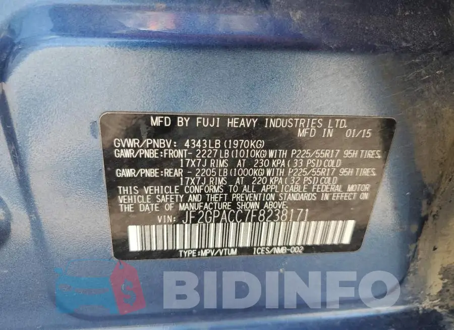 JF2GPACC7F8238171 Photo# 12