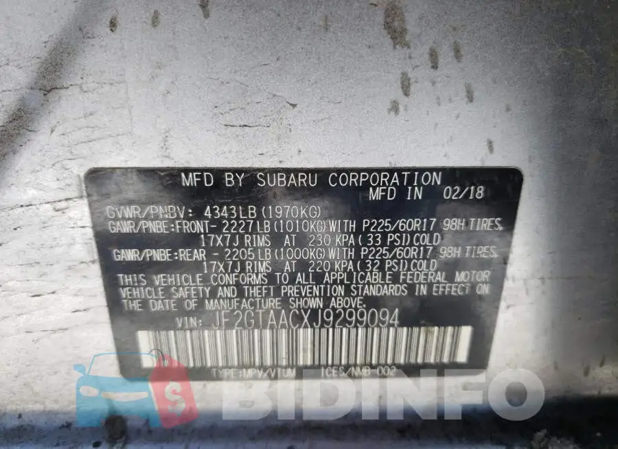 JF2GTAACXJ9299094 Photo# 13