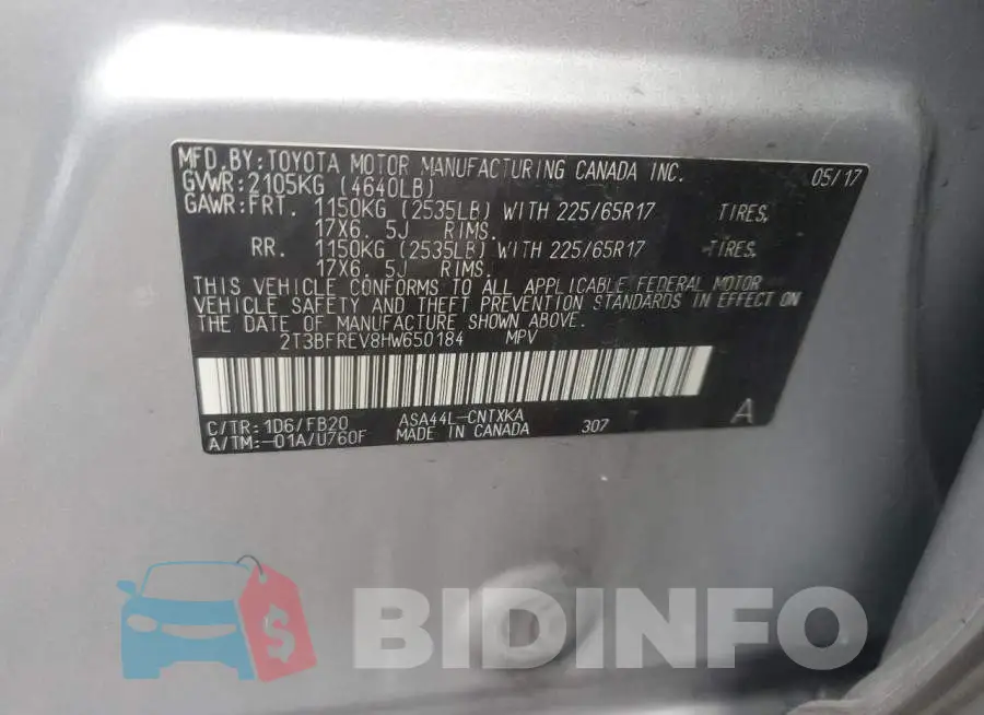 2T3BFREV8HW650184 Photo# 13