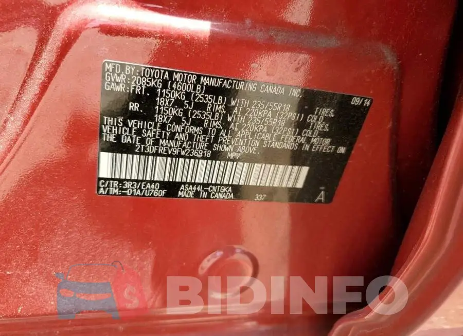2T3DFREV9FW236918 Photo# 12