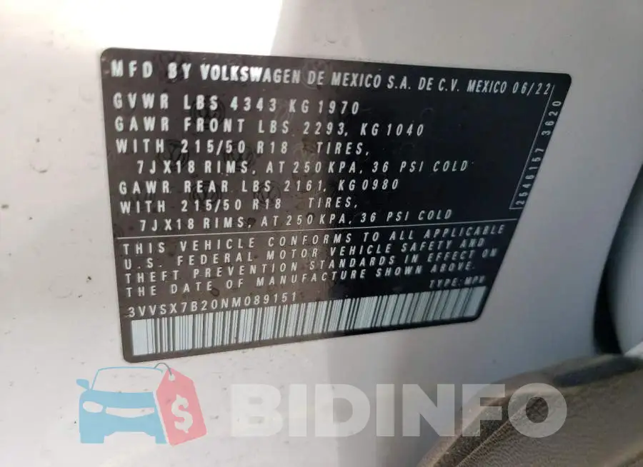 3VVSX7B20NM089151 Photo# 12