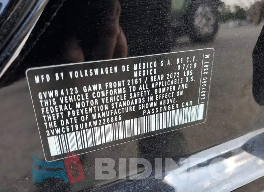 3VWC57BU9KM226865 Photo# 12