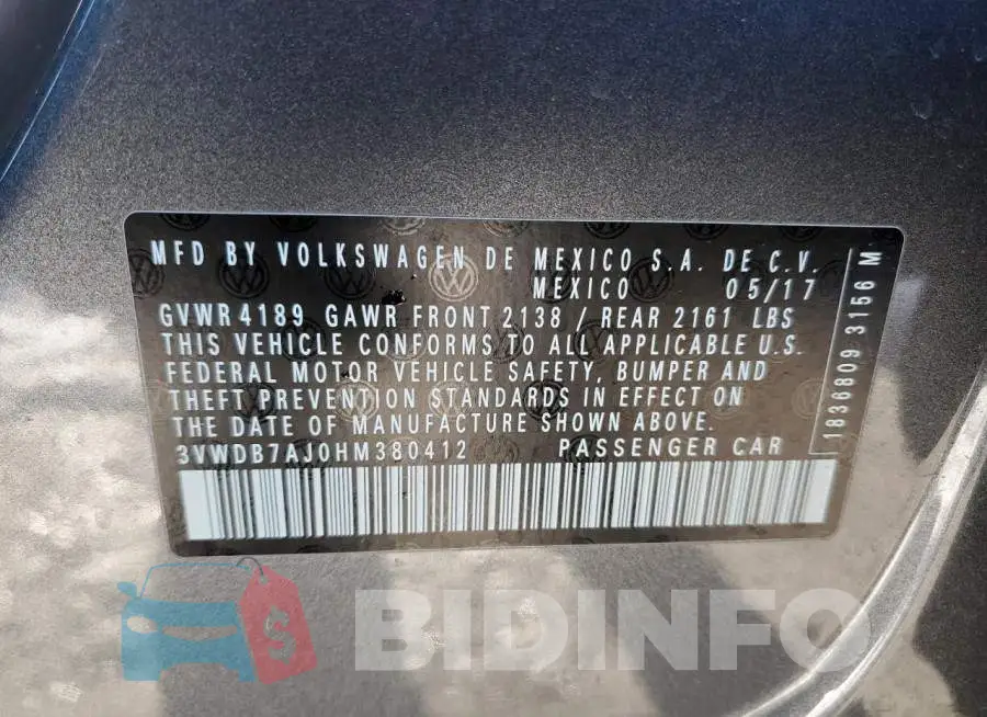 3VWDB7AJ0HM380412 Photo# 12