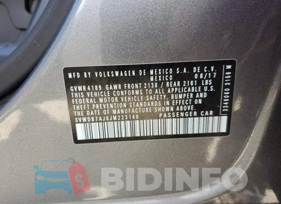 3VWDB7AJ6JM223148 Photo# 12