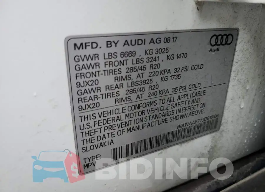 WA1VAAF77JD010106 Photo# 12