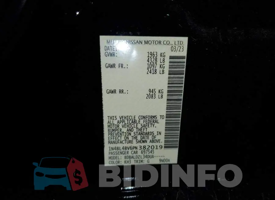 1N4BL4BV6PN382019 Photo# 12