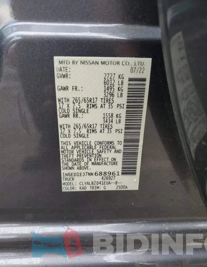 1N6ED1EJ7NN688961 Photo# 12