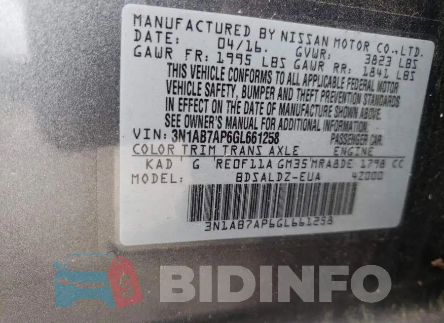 3N1AB7AP6GL661258 Photo# 12