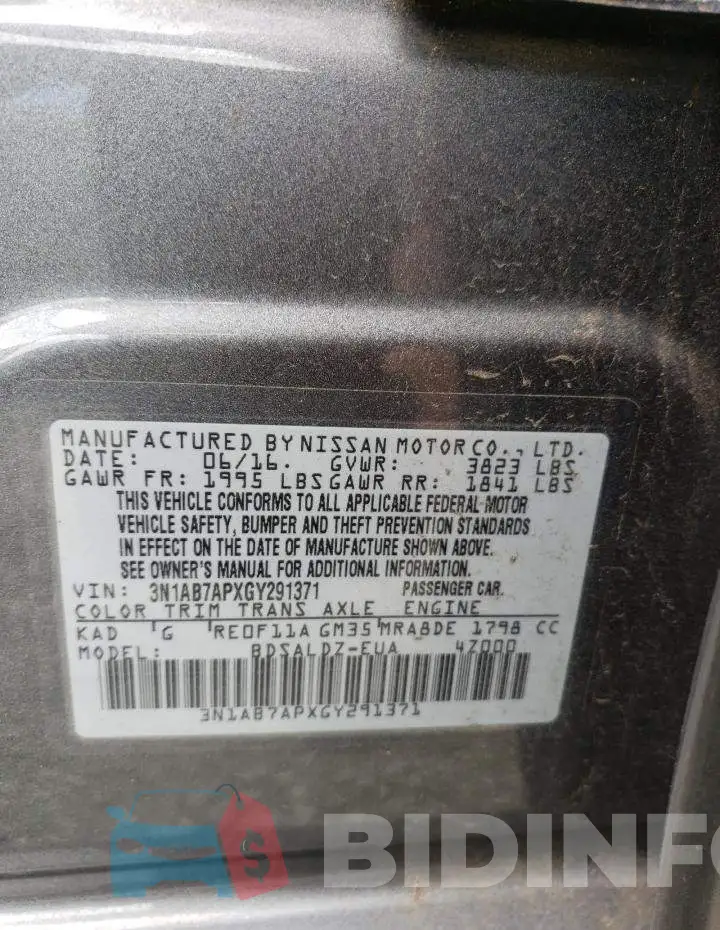 3N1AB7APXGY291371 Photo# 12