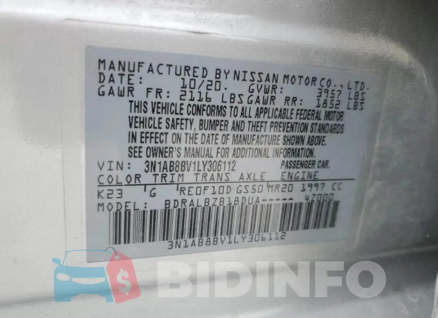 3N1AB8BV1LY306112 Photo# 13