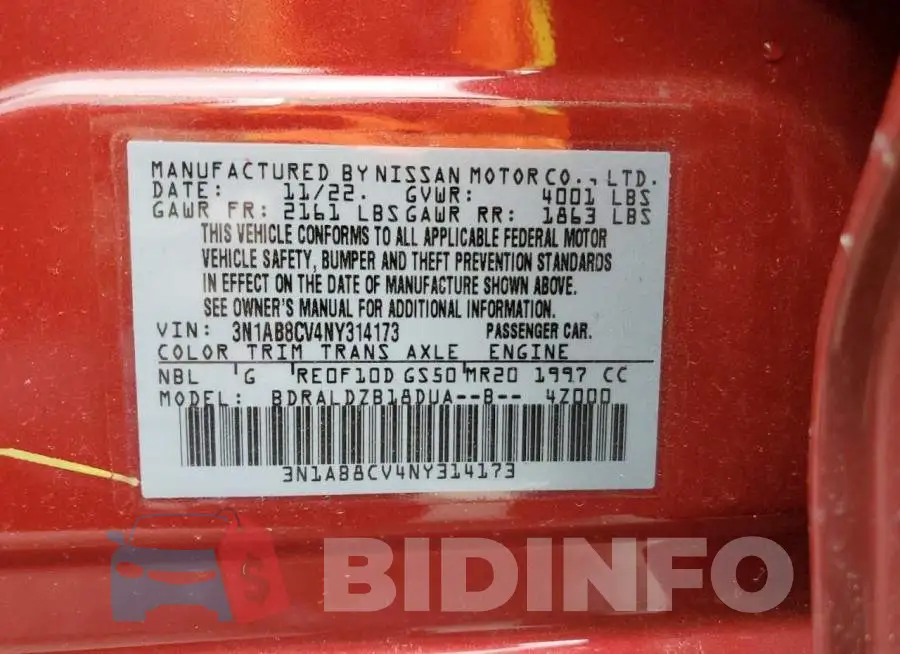 3N1AB8CV4NY314173 Photo# 12