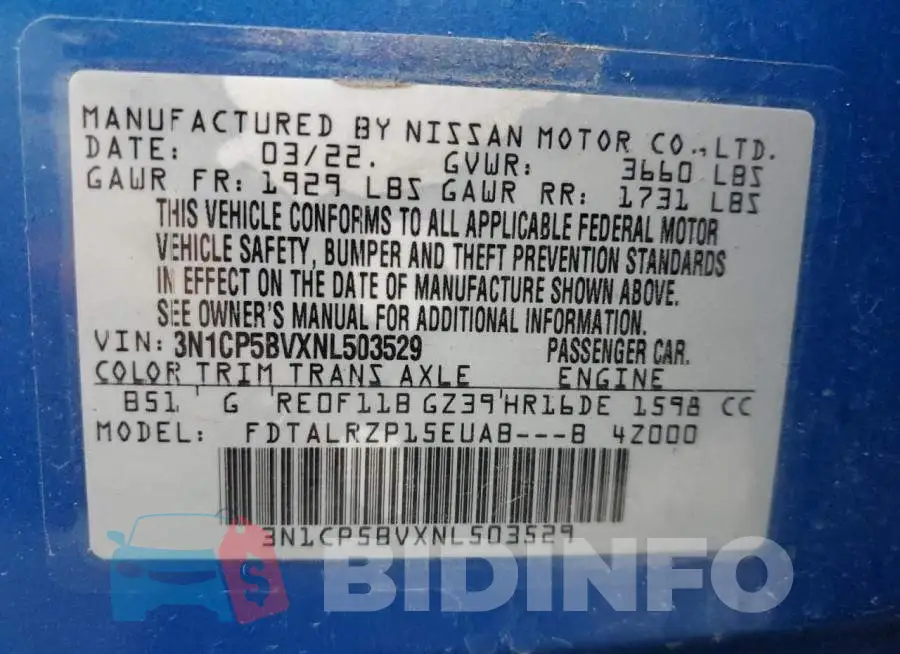 3N1CP5BVXNL503529 Photo# 12