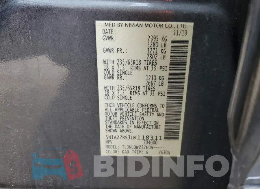 5N1AZ2BS3LN118311 Photo# 14