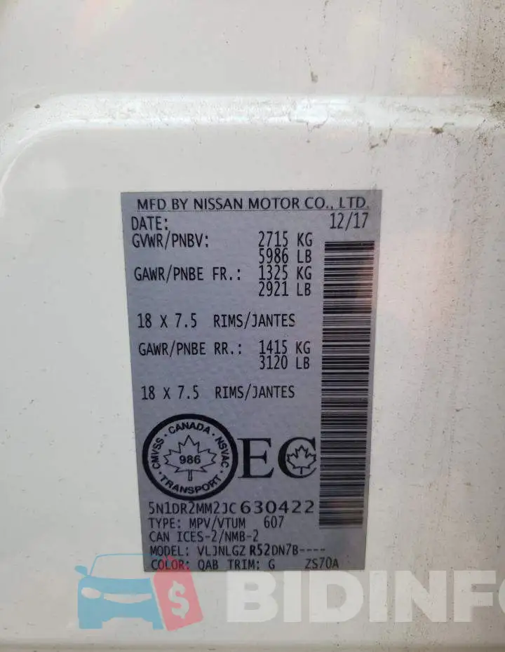 5N1DR2MM2JC630422 Photo# 13