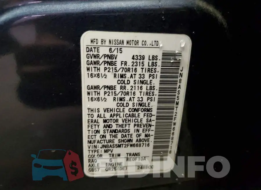 JN8AS5MT2FW668716 Photo# 13