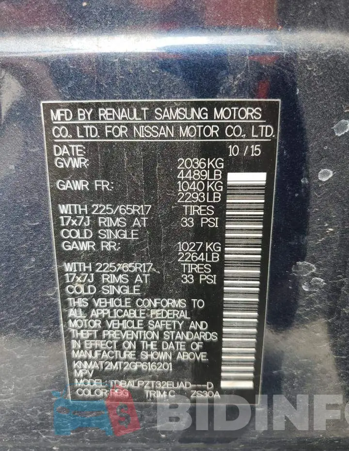 KNMAT2MT2GP616201 Photo# 13