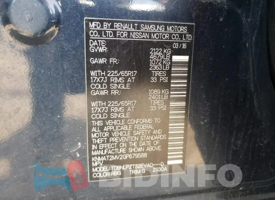 KNMAT2MV2GP679588 Photo# 13