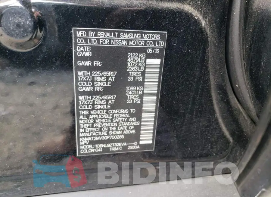 KNMAT2MV3GP700285 Photo# 14