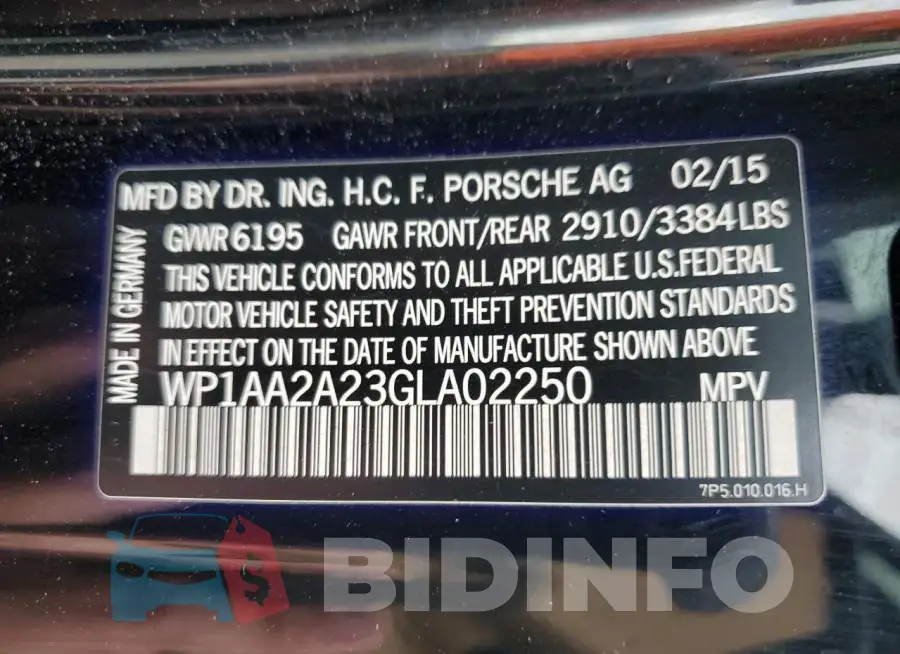 WP1AA2A23GLA02250 Photo# 12