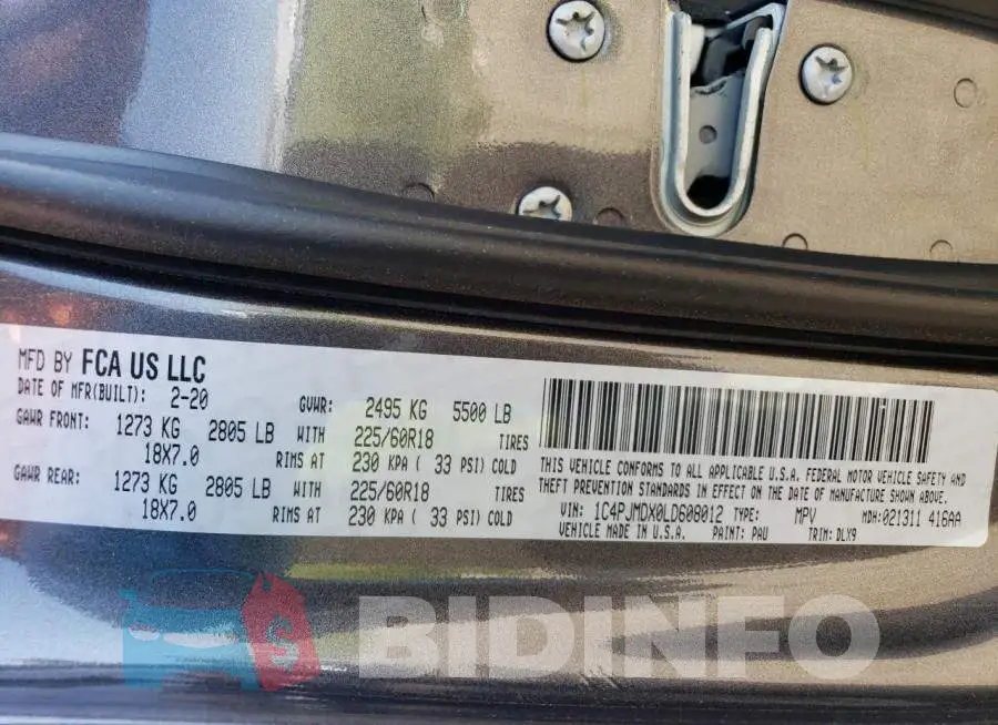 1C4PJMDX0LD608012 Photo# 13