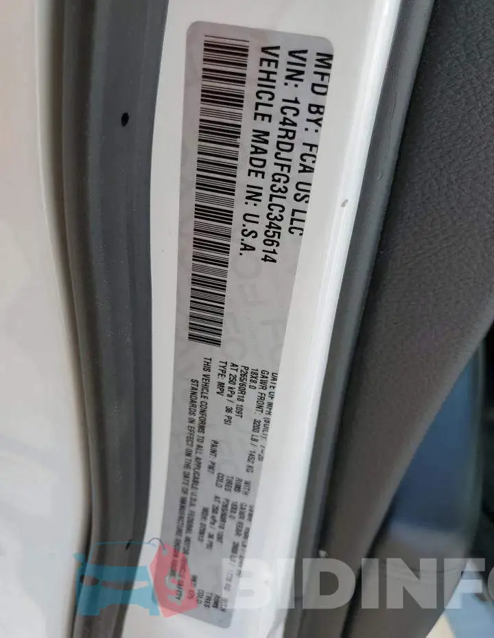 1C4RDJFG3LC345614 Photo# 13