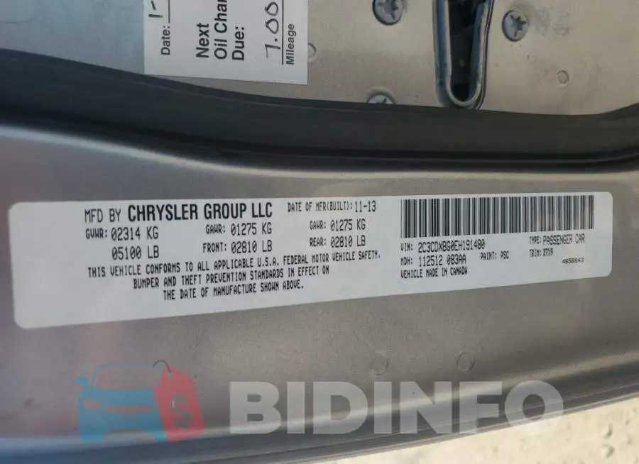 2C3CDXBG0EH191480 Photo# 12