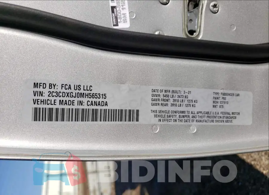 2C3CDXGJ0MH565315 Photo# 10