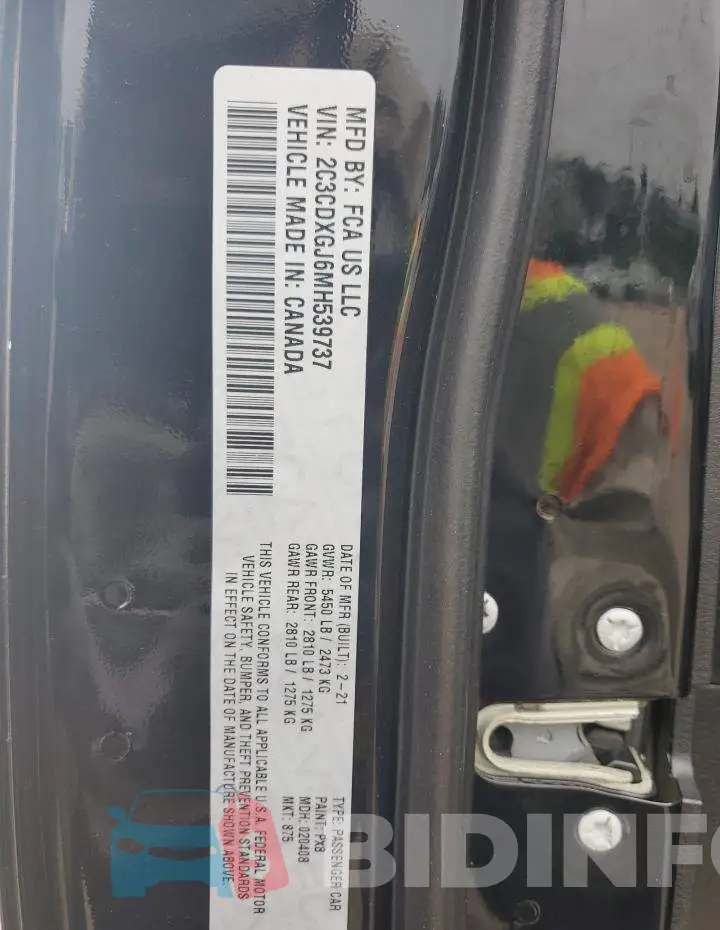 2C3CDXGJ6MH539737 Photo# 13