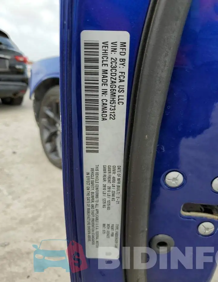 2C3CDZAG6MH573122 Photo# 12