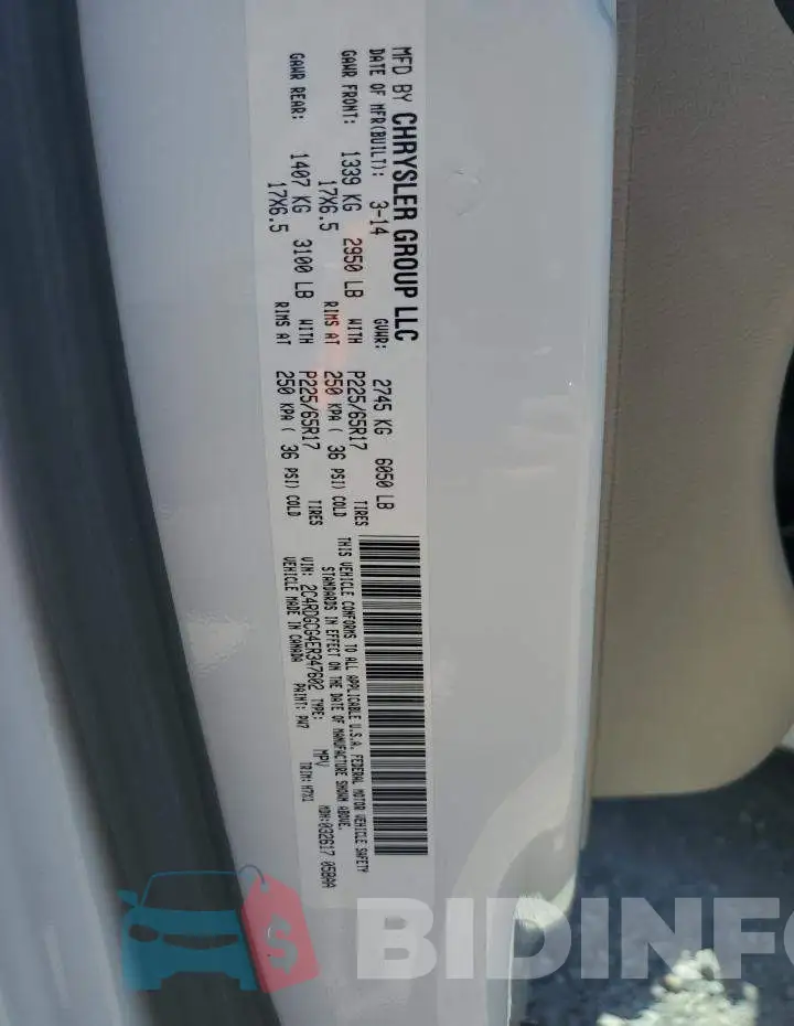 2C4RDGCG4ER347602 Photo# 12