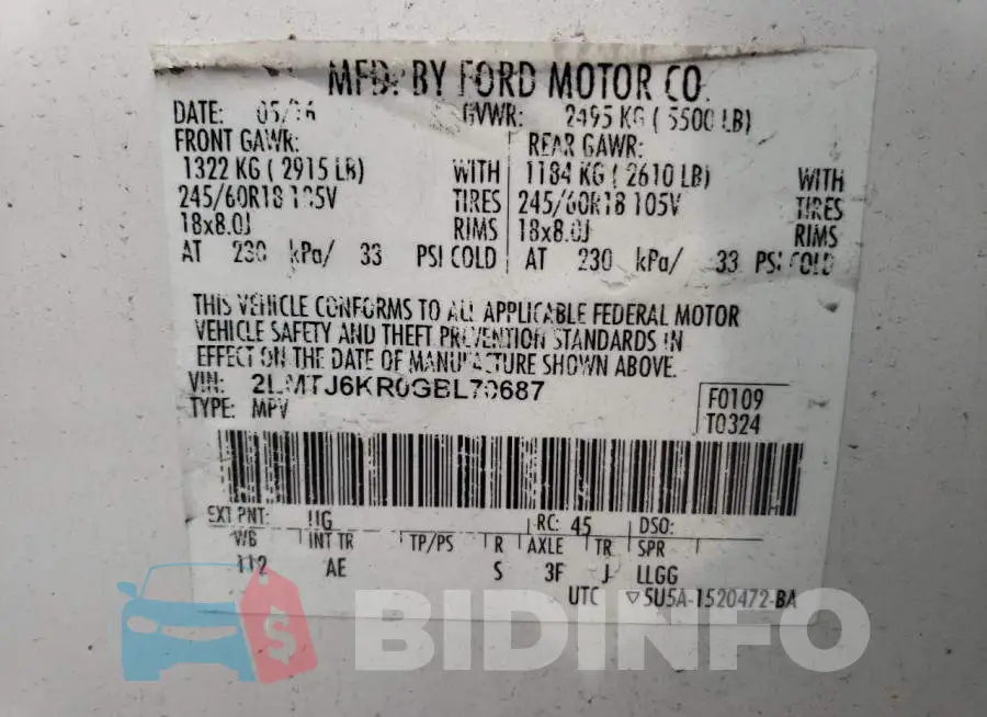 2LMTJ6KR0GBL70687 Photo# 13