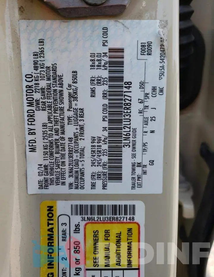 3LN6L2LU3ER827148 Photo# 12