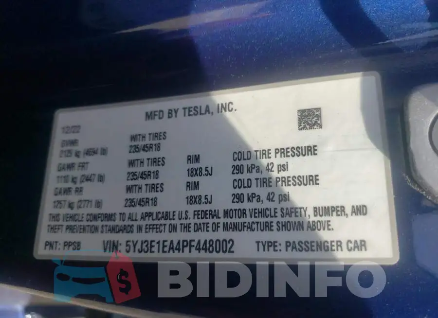 5YJ3E1EA4PF448002 Photo# 12