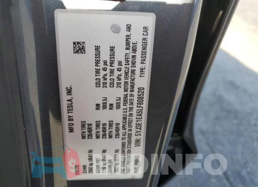5YJ3E1EA5LF808520 Photo# 13