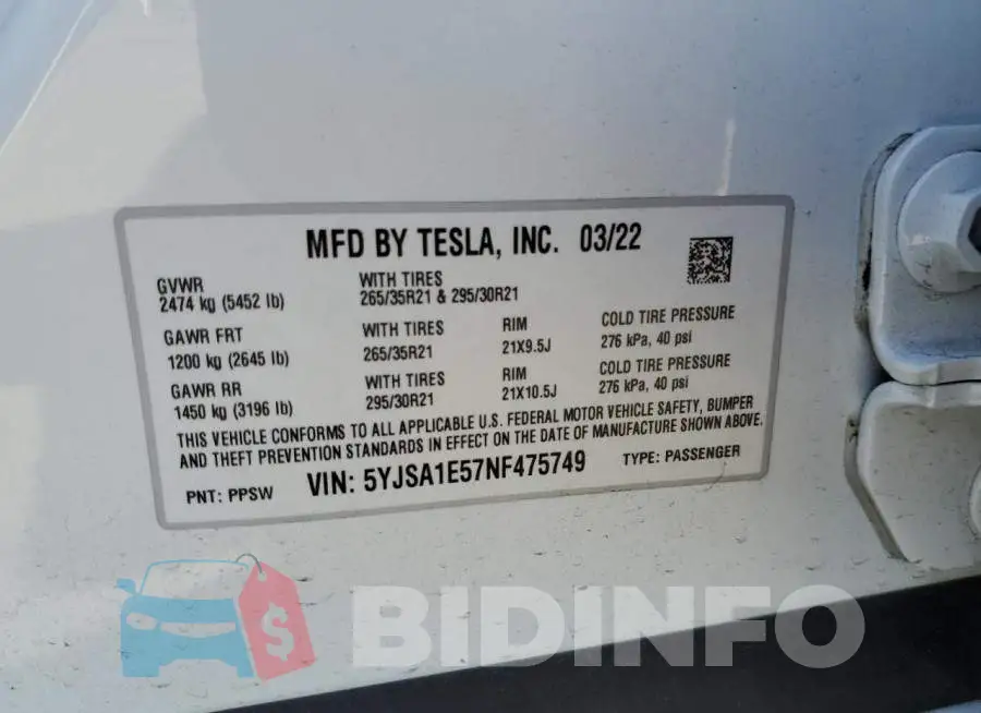 5YJSA1E57NF475749 Photo# 13