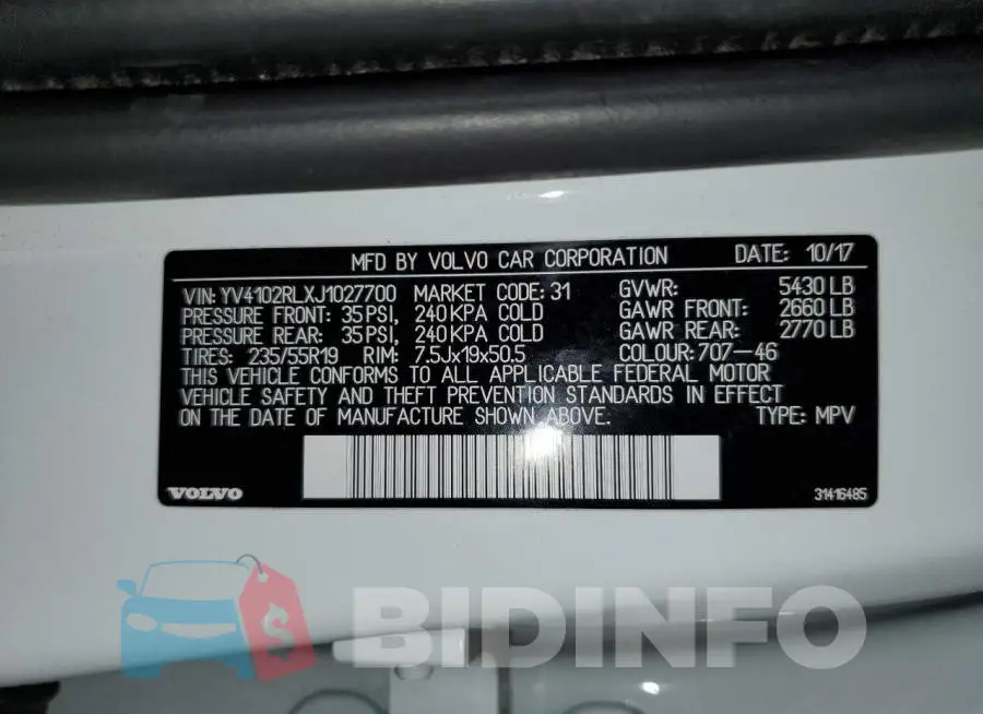 YV4102RLXJ1027700 Photo# 13