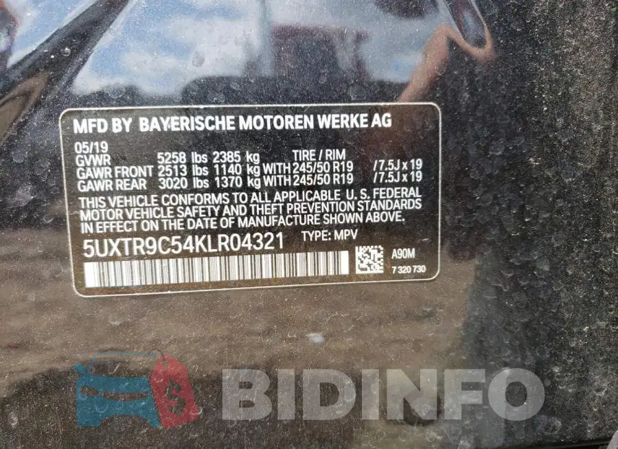 5UXTR9C54KLR04321 Photo# 13