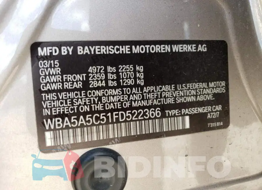 WBA5A5C51FD522366 Photo# 13