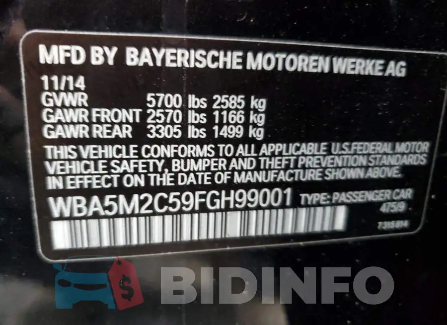 WBA5M2C59FGH99001 Photo# 12
