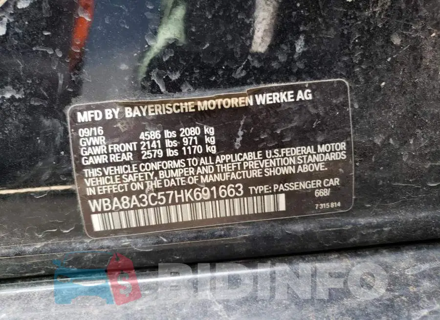 WBA8A3C57HK691663 Photo# 12
