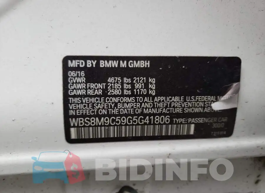 WBS8M9C59G5G41806 Photo# 13