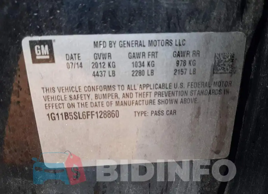 1G11B5SL6FF128860 Photo# 12
